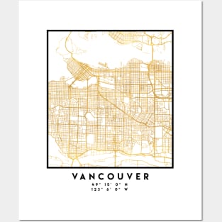 VANCOUVER CANADA CITY STREET MAP ART Posters and Art